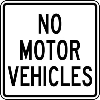 No Motor Vehicles Sign