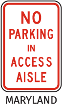 No Parking In Access Aisle Sign