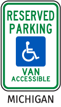 Michigan Accessible Parking Sign