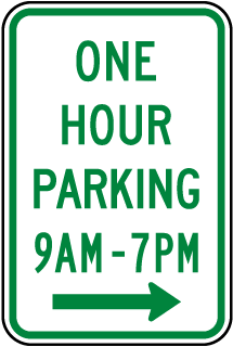 One Hour Parking 9AM