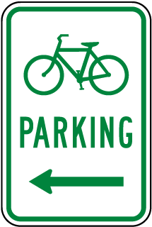 Bicycle Parking (Left Arrow) Sign