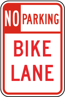 No Parking Bike Lane Sign