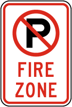 No Parking Fire Zone Sign