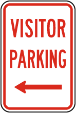 Visitor Parking (Left Arrow Sign)