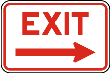 Exit (Right Arrow) Sign