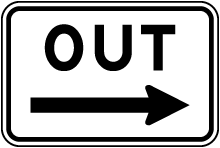 Out (Right Arrow) Sign
