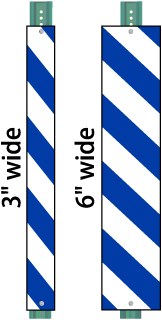 Blue/White Striped Reflective Post Panel