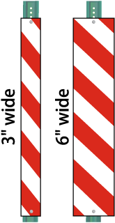 Red/White Striped Reflective U-Channel Post Panel