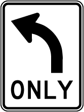 Left Turn Only Sign