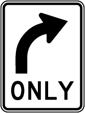 Right Turn Only Sign