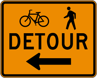 Bike / Pedestrian Detour Sign (Left Arrow) - X4638