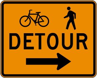 Bike / Pedestrian Detour Sign (Right Arrow) - X4639