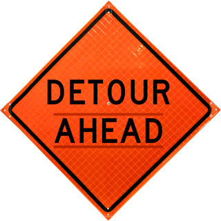 Detour Ahead Roll-Up Sign