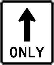 Straight Thru Only Sign
