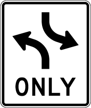 Two Way Left turn Only Sign