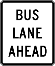 Bus Lane Ahead Sign