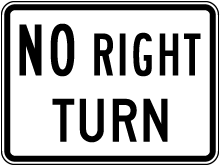 No Right Turn Sign