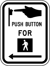 Push Button For Walk Signal Left Arrow Sign