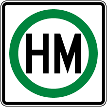 Hazardous Material Truck Route Sign