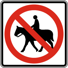 No Equestrians Sign