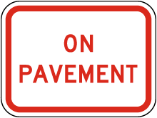 On Pavement Sign