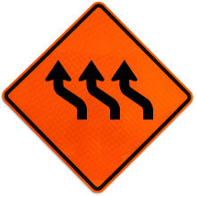 Three Lane Reverse Curve Left Sign – X5015