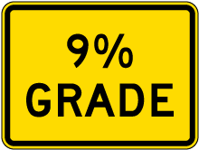 9% Grade Sign