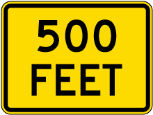 500 Feet Sign