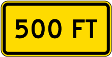 500 Ft Sign
