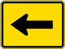Supplemental Left Arrow Sign