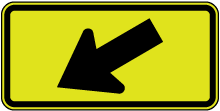 Diagonal Arrow Left Sign