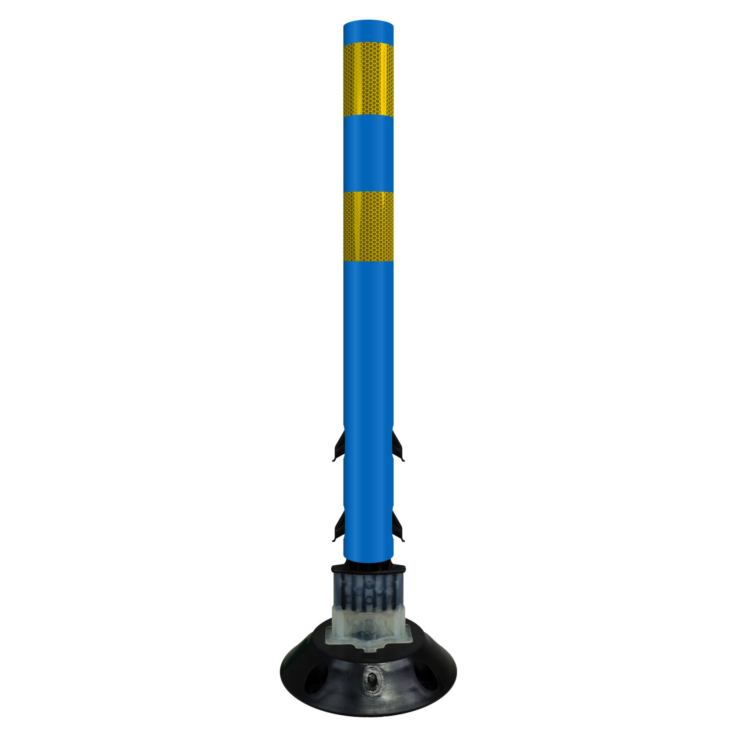 Blue Yellow Flexible Surface Mount Tubular Traffic Delineator