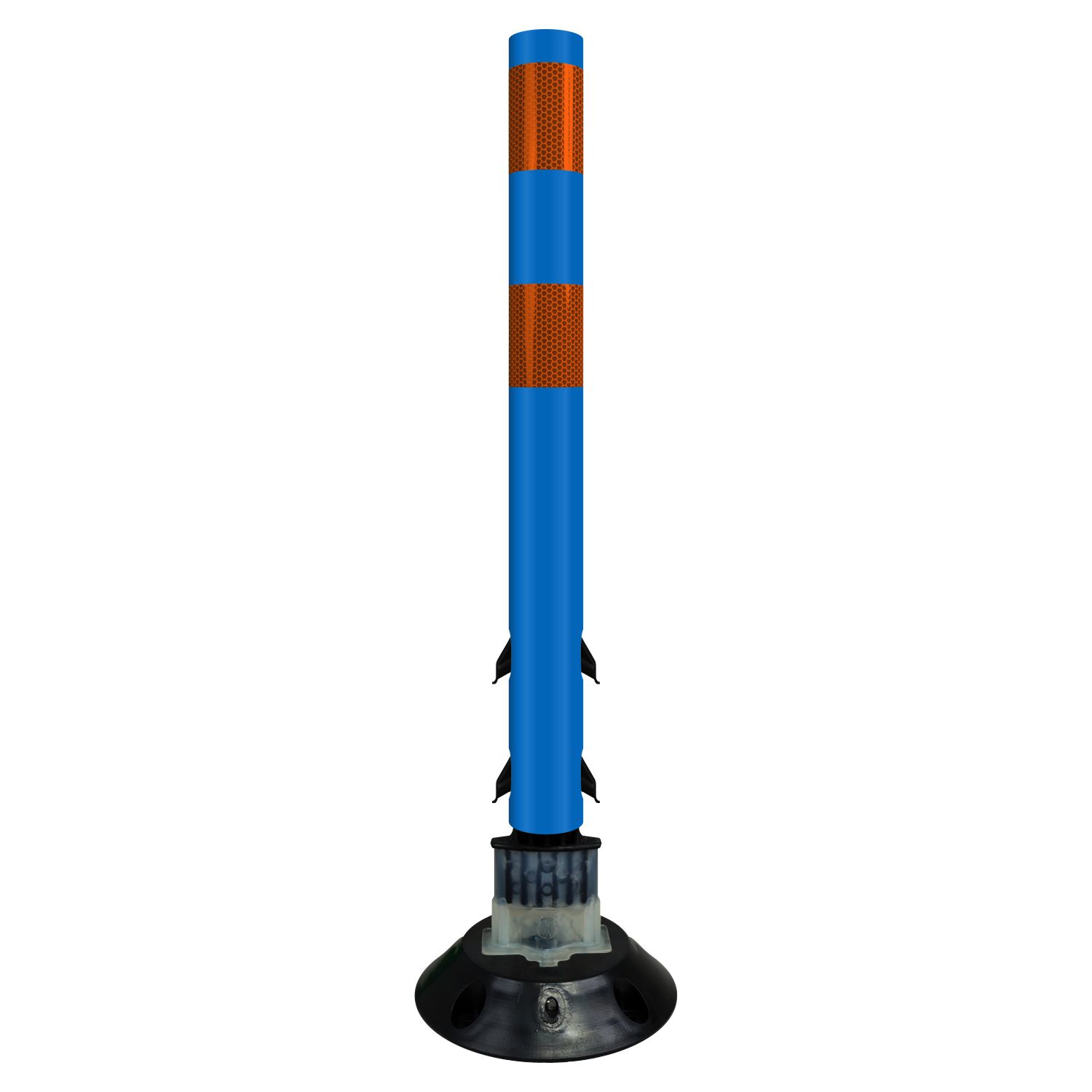 Blue Orange Flexible Surface Mount Tubular Traffic Delineator