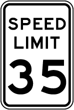 Speed Limit 35 MPH Sign