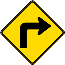Right Turn Ahead Sign