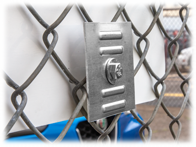 Fence Mounting Bracket - Ribbed Aluminum Plates for 3/8” Mounting Holes