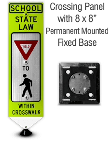 School Yield To Pedestrians In-Street Sign with Fixed Base