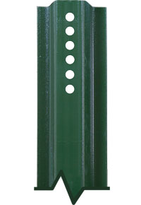 U-Channel Anchor Posts - Green Enamel and Galvanized