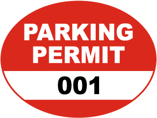 Red Parking Permit Sticker