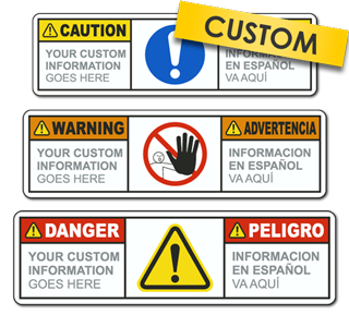 Custom Bilingual ANSI Z535.4 & ISO 3864-2 Safety Label