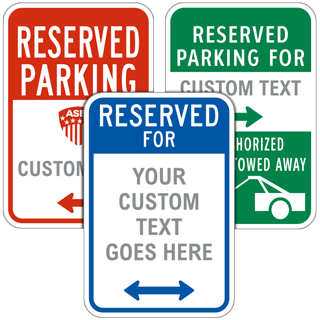 Custom Reserved Parking Sign with Text, and Image