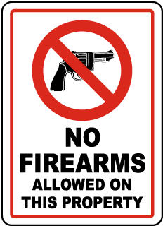 firearms sign allowed property signs weapons guns safetysign bilingual quick