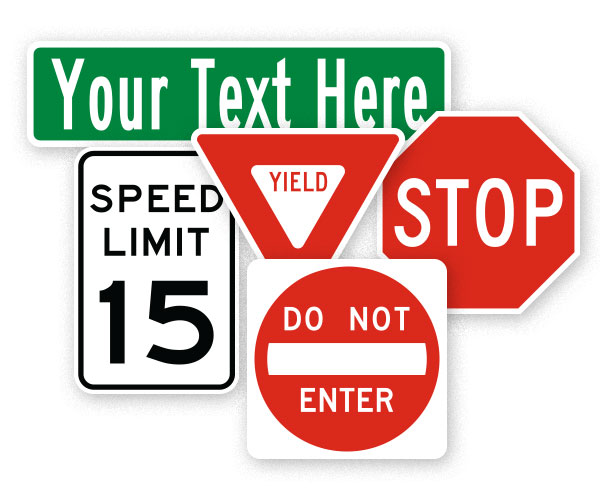 Several examples of MUTCD compliant traffic signs