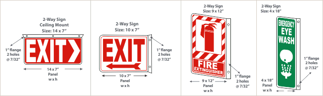 Examples of 2-Way Projecting Wall Sign Configurations