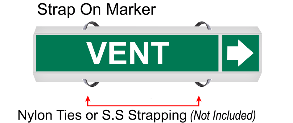 System 4 strap on pipe marker