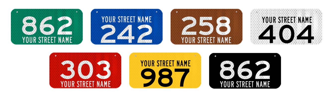 911 Address Signs colors we offer.