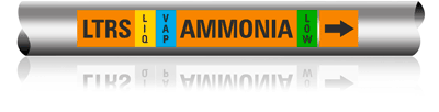 Illust. of Ammonia Marker for Pipe OD of .75 to 2 inches