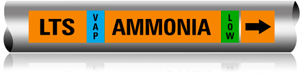 Illust. of Ammonia Marker for Pipe OD of 2.5 to 6 inches