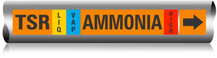 Illust. of Ammonia Marker for Pipe OD of 2.5 to 6 inches