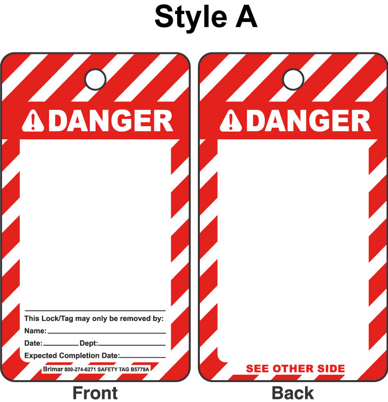 Custom Danger Tag B5779A By SafetySign